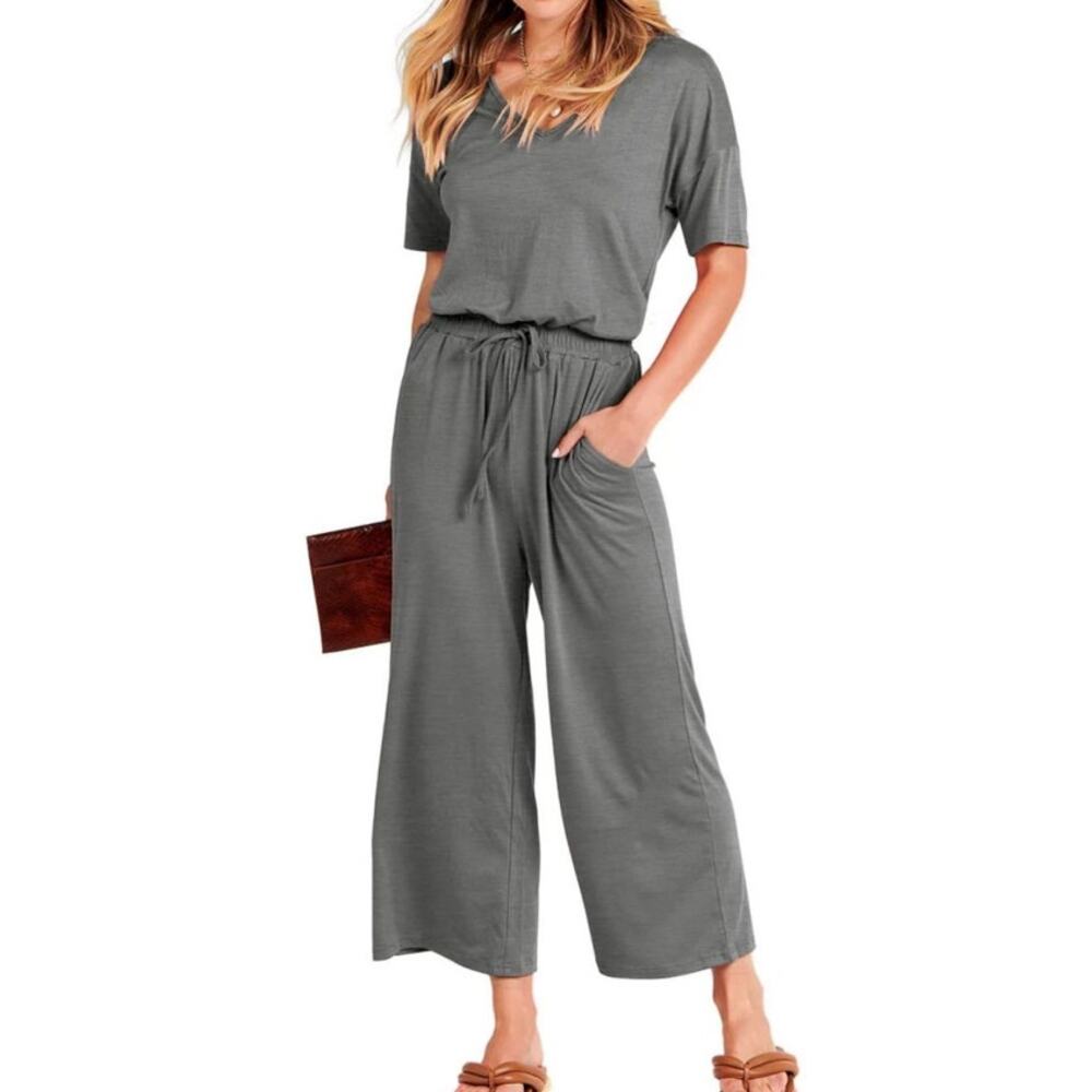 Anrabess Elastic Waist Wide Leg Pull On Pants US Womens XL New